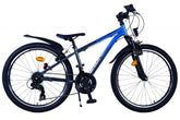 Volare XC Race Kinderfiets - 24 inch - 21 speed - Blauw/Grijs - Comfortabele jongensfiets met 21 versnellingen, reflectoren, verlichting en extra brede banden